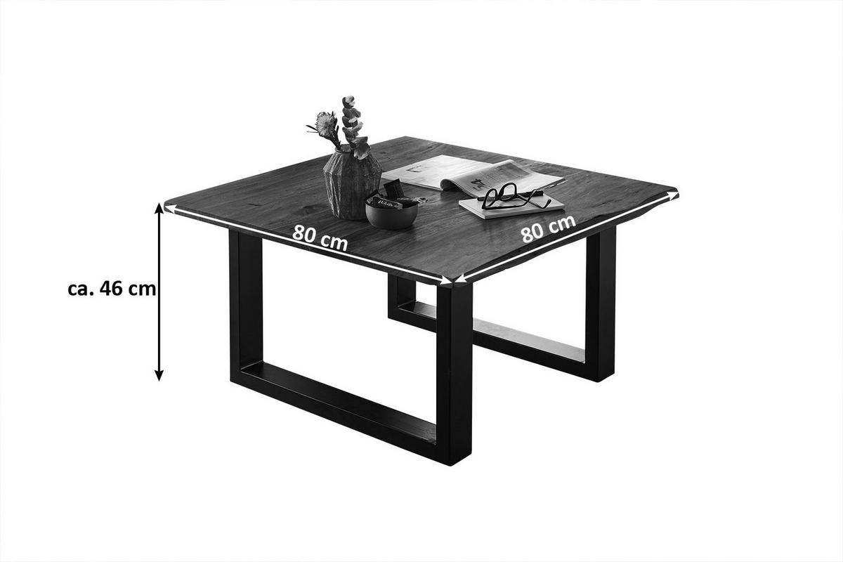 COUCHTISCH NOAH - Schwarz/Braun, Holz/Metall (80/80/43cm) - SAM