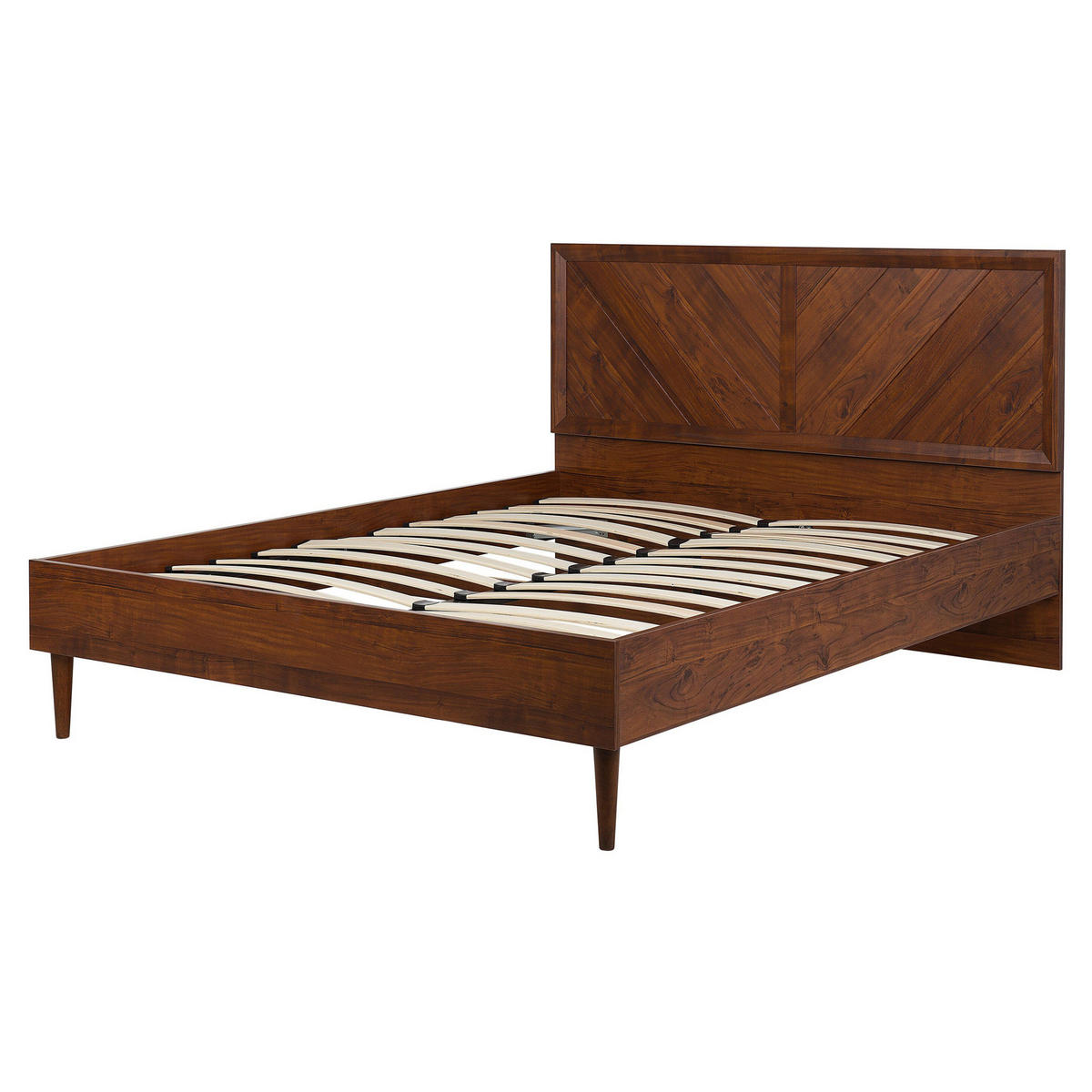 BETT 160/200cm Dunkler Holzfarbton Mialet - Dunkelbraun, Holzwerkstoff (160/200cm) - Beliani