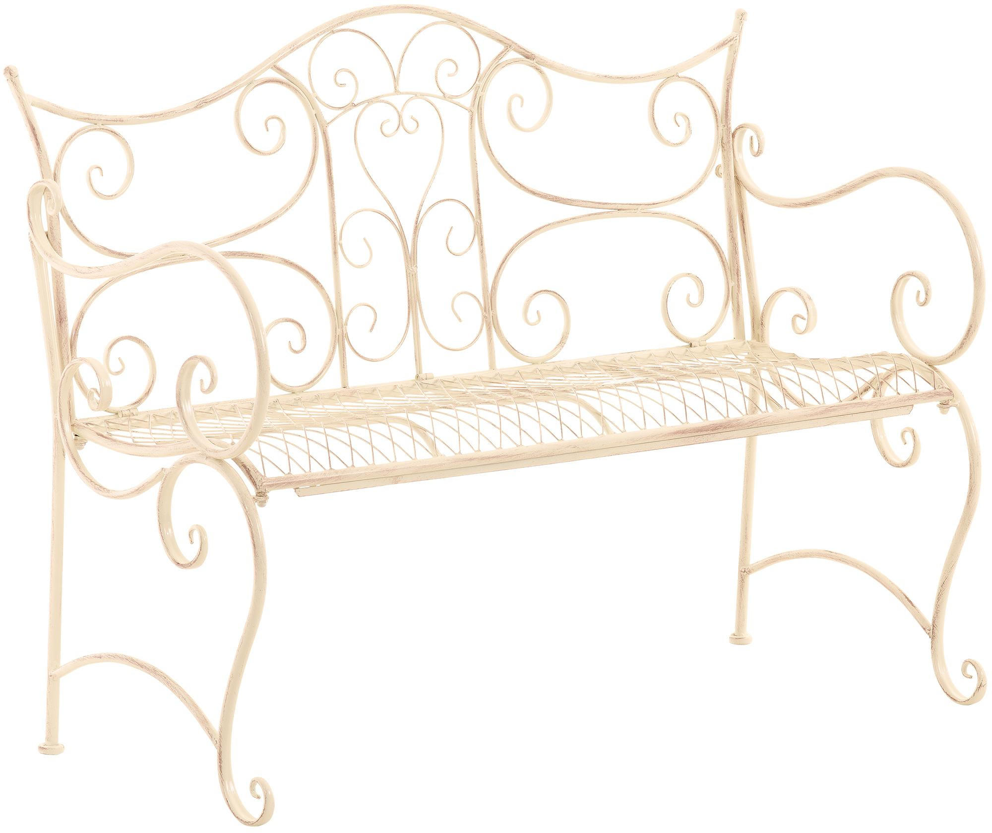 GARTENBANK Todor Metall Beige 113x47x89cm Metallbank - Beige, Metall (113/89/47cm) - DELUKE