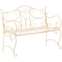 GARTENBANK Todor Metall Beige 113x47x89cm Metallbank - Beige, Metall (113/89/47cm) - DELUKE