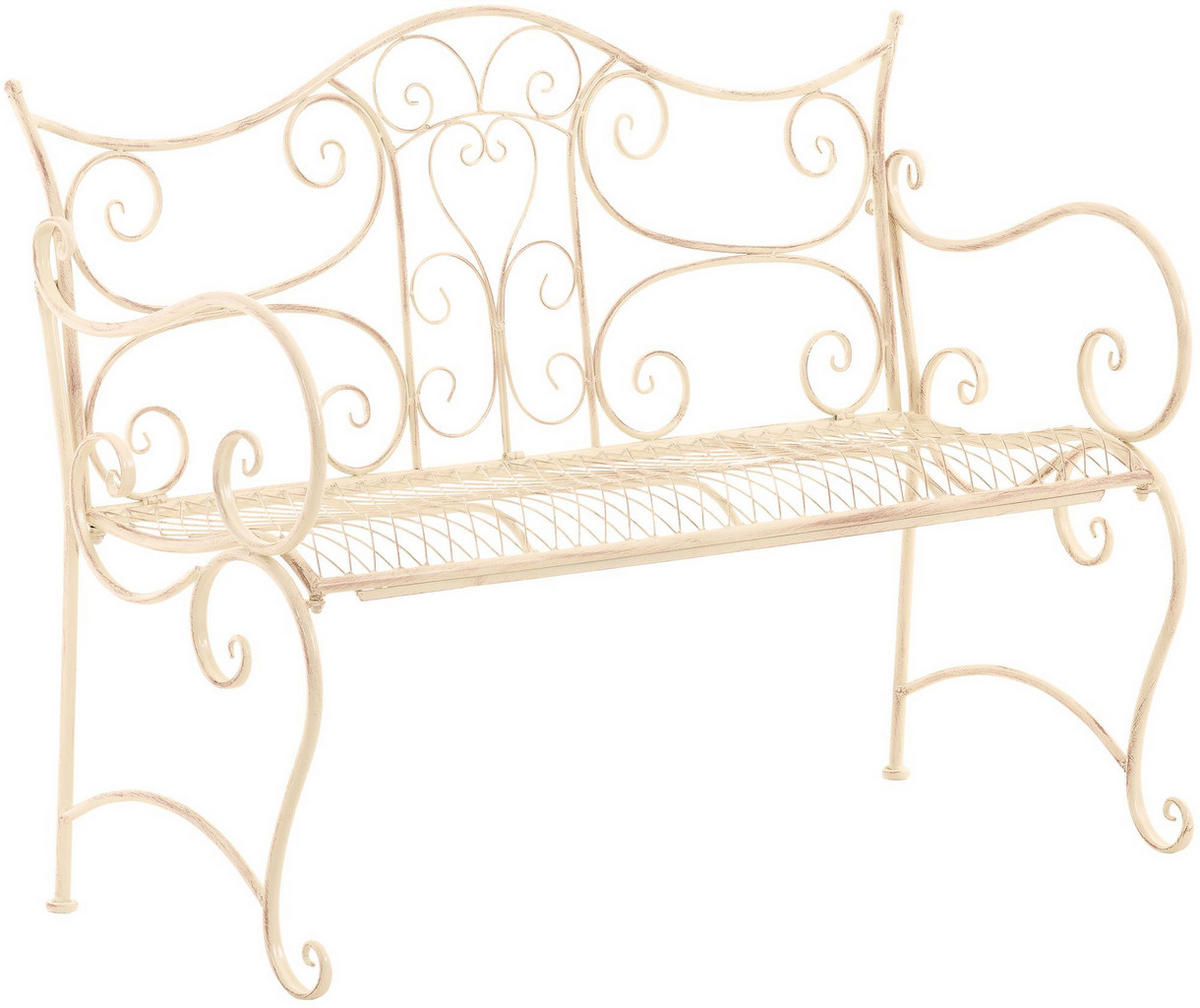 GARTENBANK Todor Metall Beige 113x47x89cm Metallbank - Beige, Metall (113/89/47cm) - DELUKE