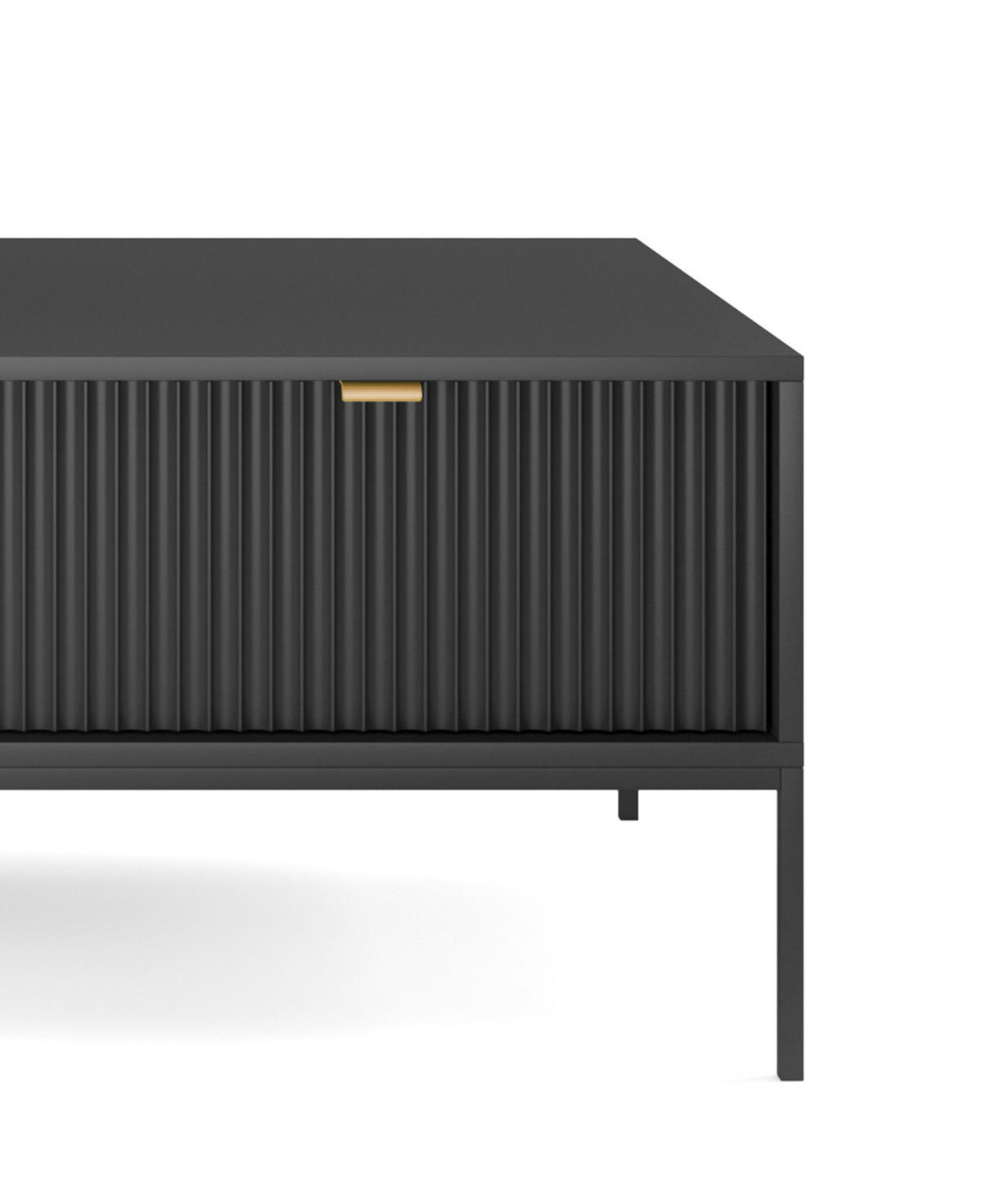 COUCHTISCH NOVA - L104, goldenen Akzenten, 104x68x46 cm Schwarz - Schwarz, Holzwerkstoff/Kunststoff (68/104/46cm) - DomoHome