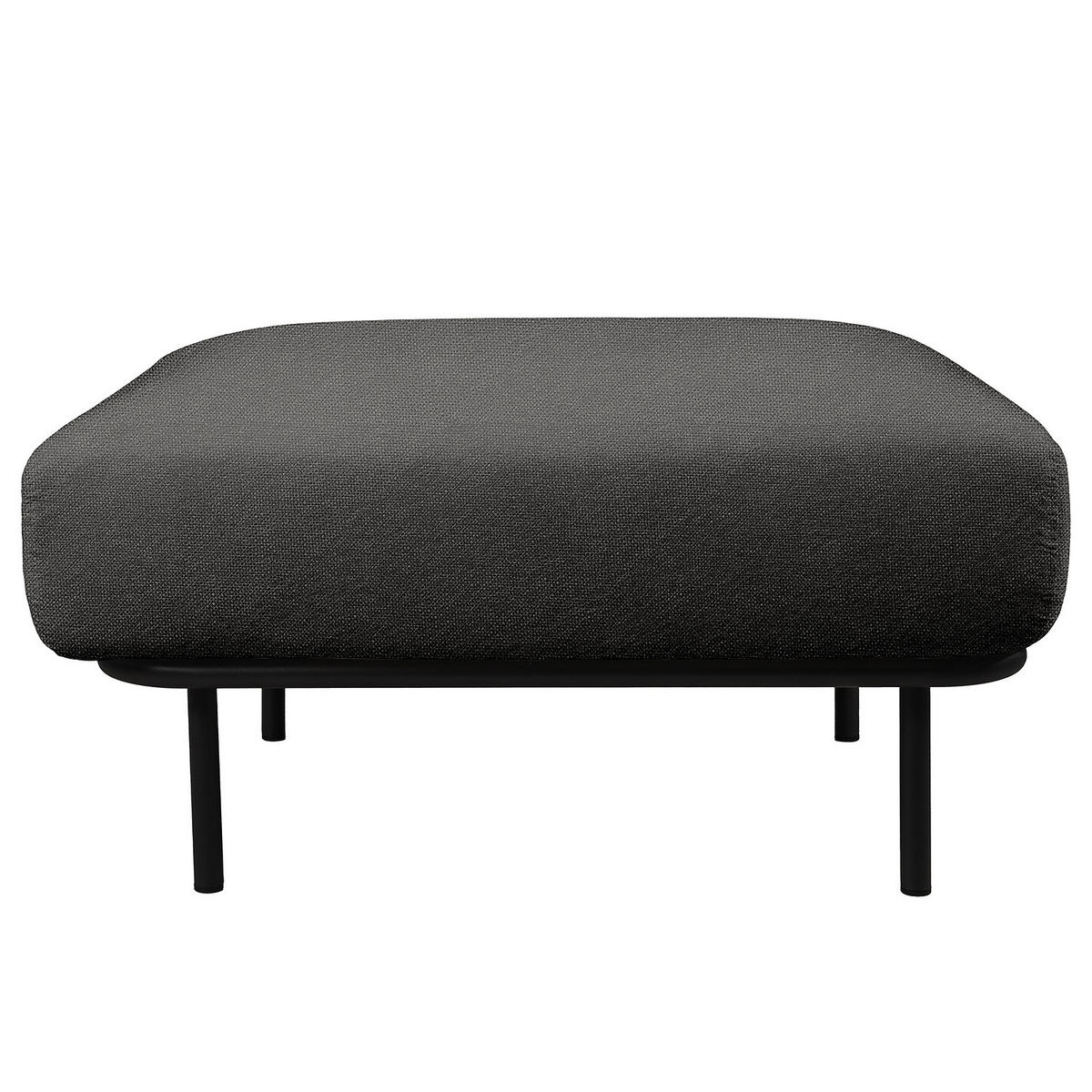 OUTDOOR-HOCKER - Schwarz, Textil/Metall (86/44/66cm) - home24