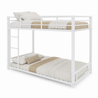 ETAGENBETT mit Leiter 197 x 98 x 136 cm Metall Weiß - Weiß, Metall (90/190cm) - Meubliv