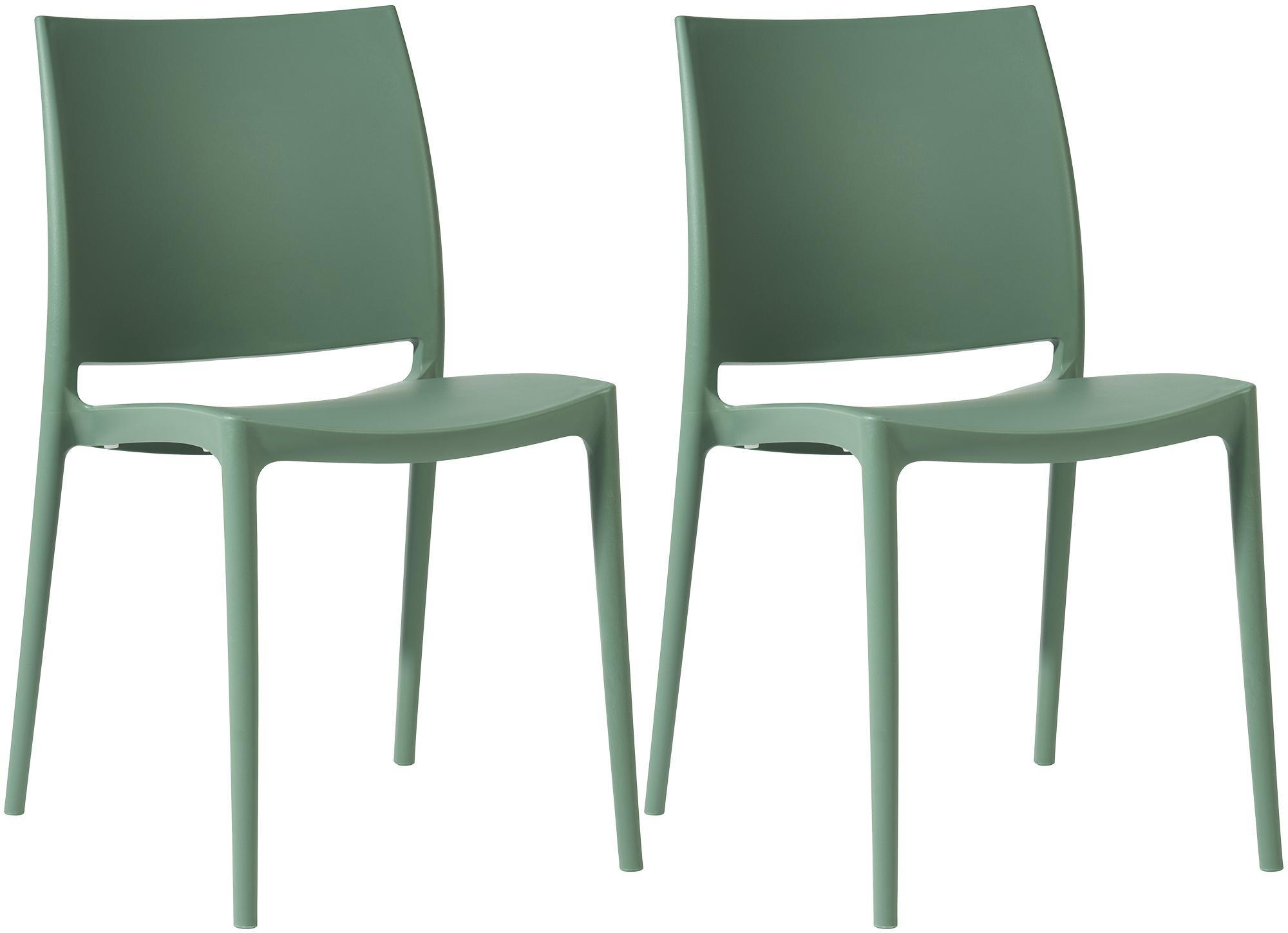 GARTENSTUHL 2 Kunststoff Oliv - Olivgrün, Kunststoff (42/81/49cm) - CLP