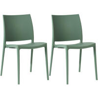 GARTENSTUHL 2 Kunststoff Oliv - Olivgrün, Kunststoff (42/81/49cm) - CLP
