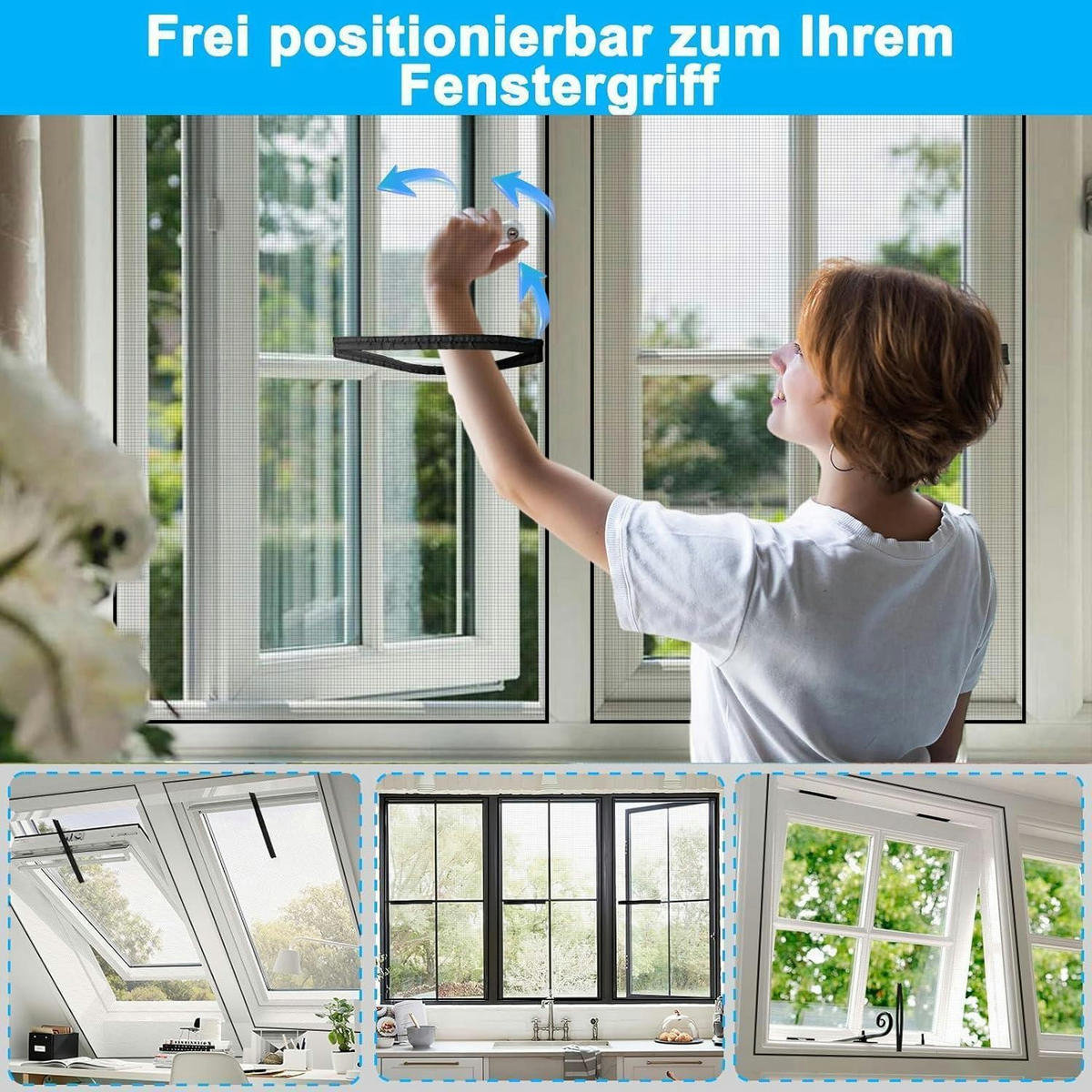 FLIEGENGITTER Dachfenster mit Magnetverschluss 100 x 130 cm - Schwarz, Textil (15/2.5/23cm)