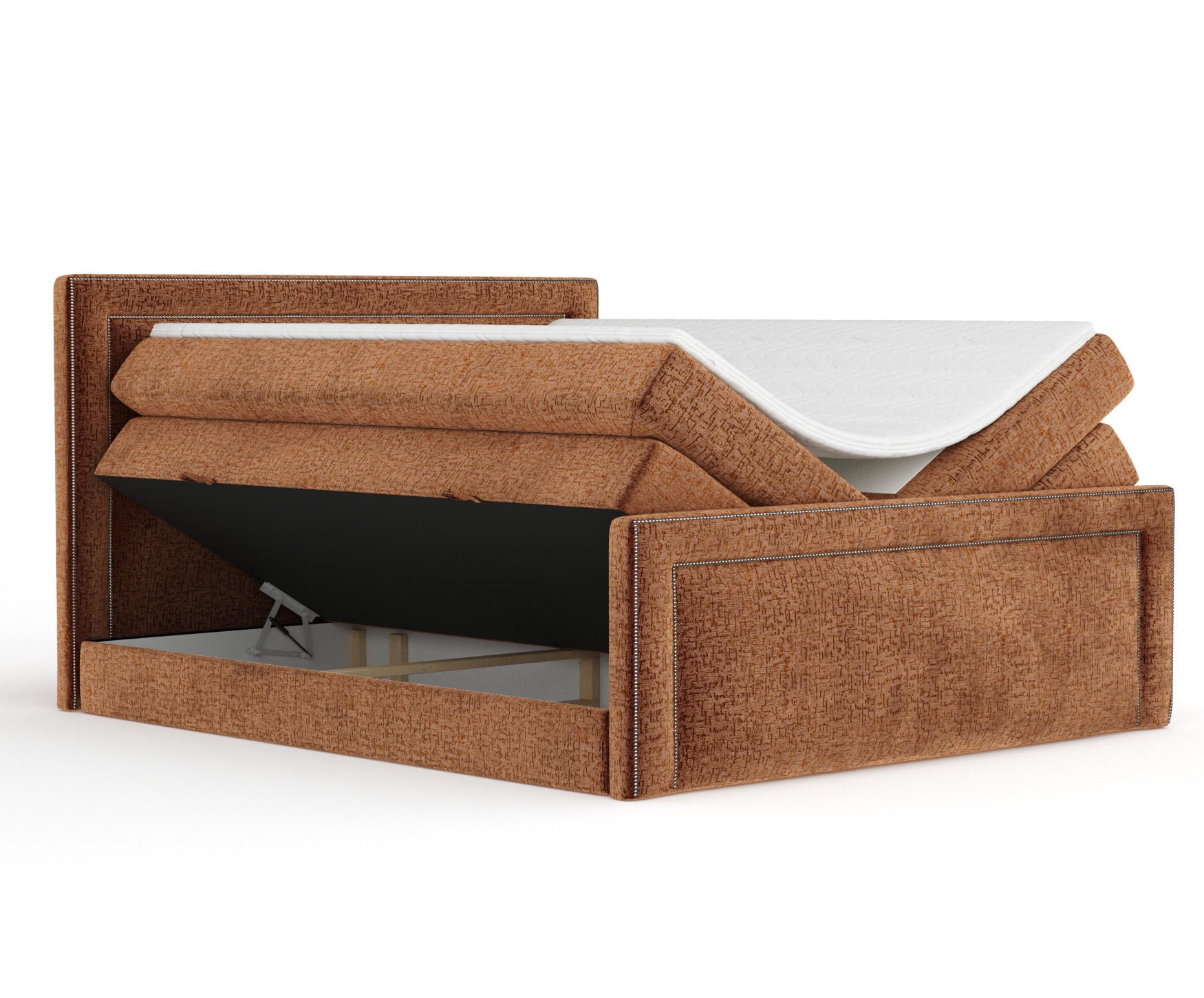 BOXSPRINGBETT Luxora Kupferfarbe 160/200 cm - Schwarz/Kupferfarben, Holz/Holzwerkstoff (160/200cm) - Maison de Reve
