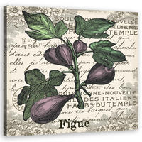 WANDBILD vintage feigen - Lila, Textil (30/30cm) - Feeby