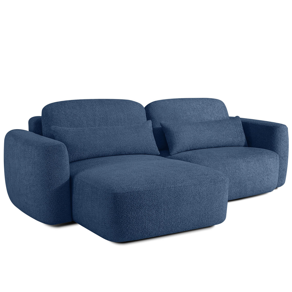 ECKSOFA links ELOSA - Dunkelblau, Holz/Textil (245/165cm) - KONSIMO®