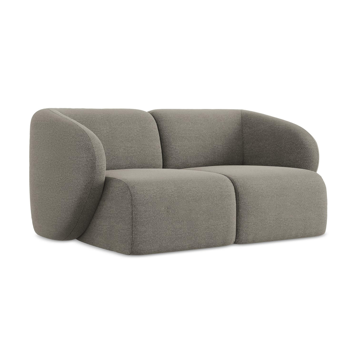 2-SITZER-SOFA Bouclé Stoff Grau - Schwarz/Grau, Holzwerkstoff/Kunststoff (174/75/94cm) - LaMiaSofa