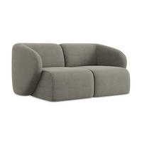 2-SITZER-SOFA Bouclé Stoff Grau - Schwarz/Grau, Holzwerkstoff/Kunststoff (174/75/94cm) - LaMiaSofa