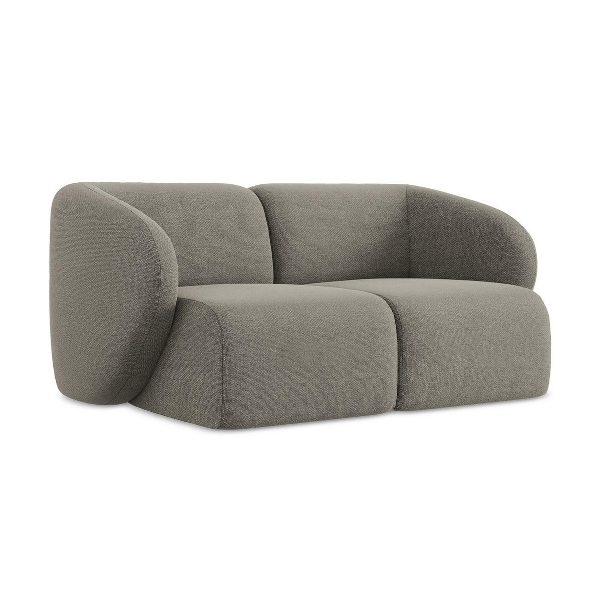2-SITZER-SOFA Bouclé Stoff Grau - Schwarz/Grau, Holzwerkstoff/Kunststoff (174/75/94cm) - LaMiaSofa
