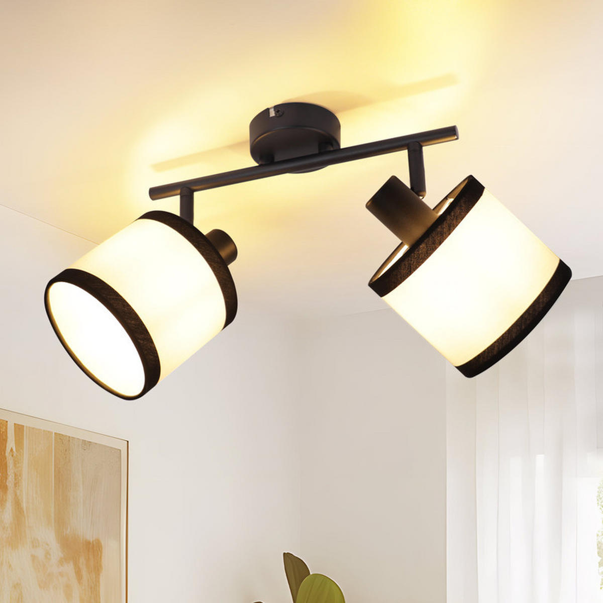 DECKENSTRAHLER Chambers Ⅲ 2-flammig 28/12/18 cm - Schwarz, Metall (28/12/18cm) - Nettlife