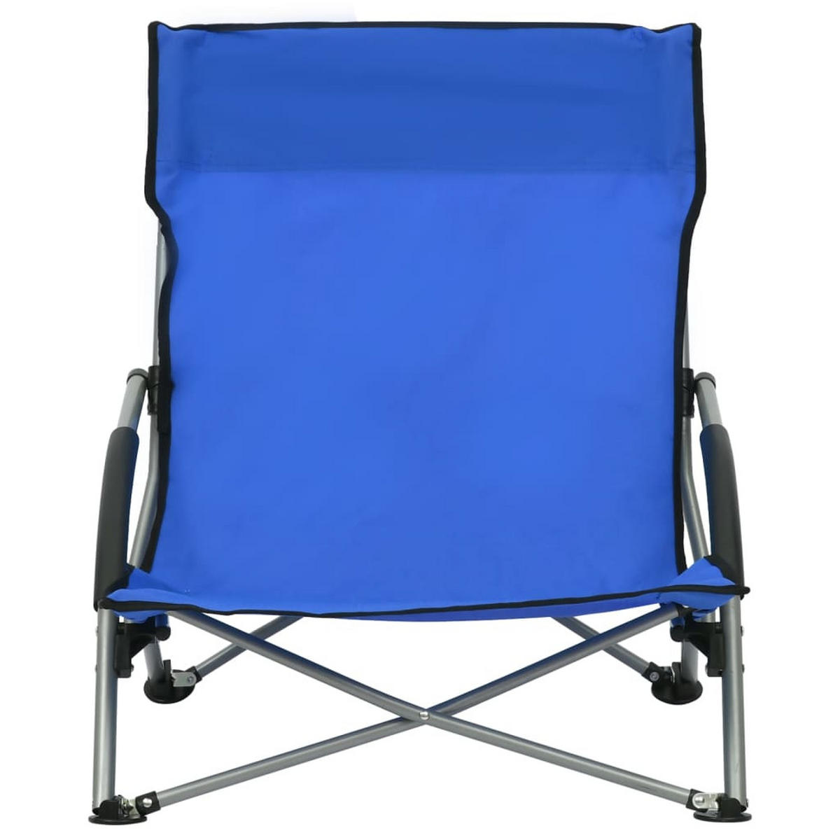 KLAPPBARE Strandstühle 2Er Set Blau Stoff - Blau, Metall (55.5/66/65.5cm) - vidaXL