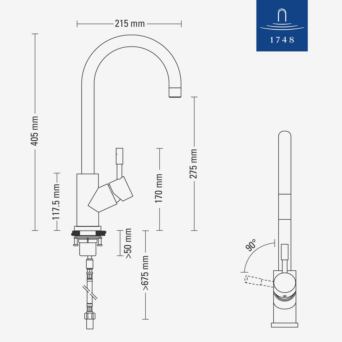 KÜCHENARMATUR Umbrella anthrazit 27,5 cm - Anthrazit, Metall (4.5/40.5/21.5cm) - Villeroy & Boch