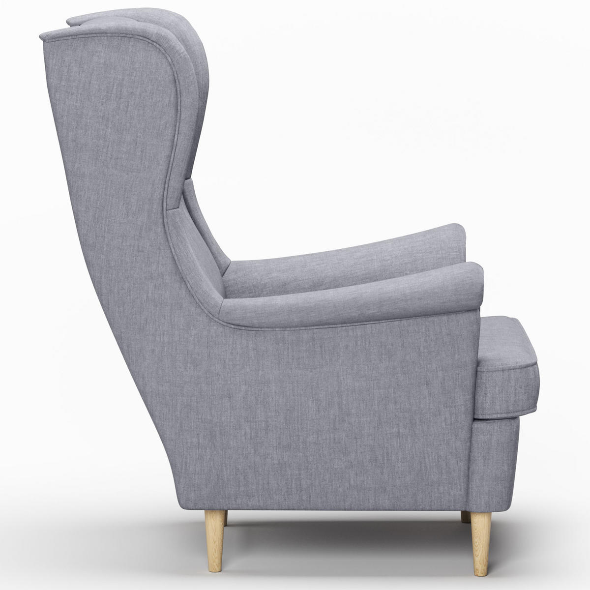 OHRENSESSEL Luno Grau Stoff ES-7 - Naturfarben/Grau, Holz/Textil (90/101/80cm) - Jana