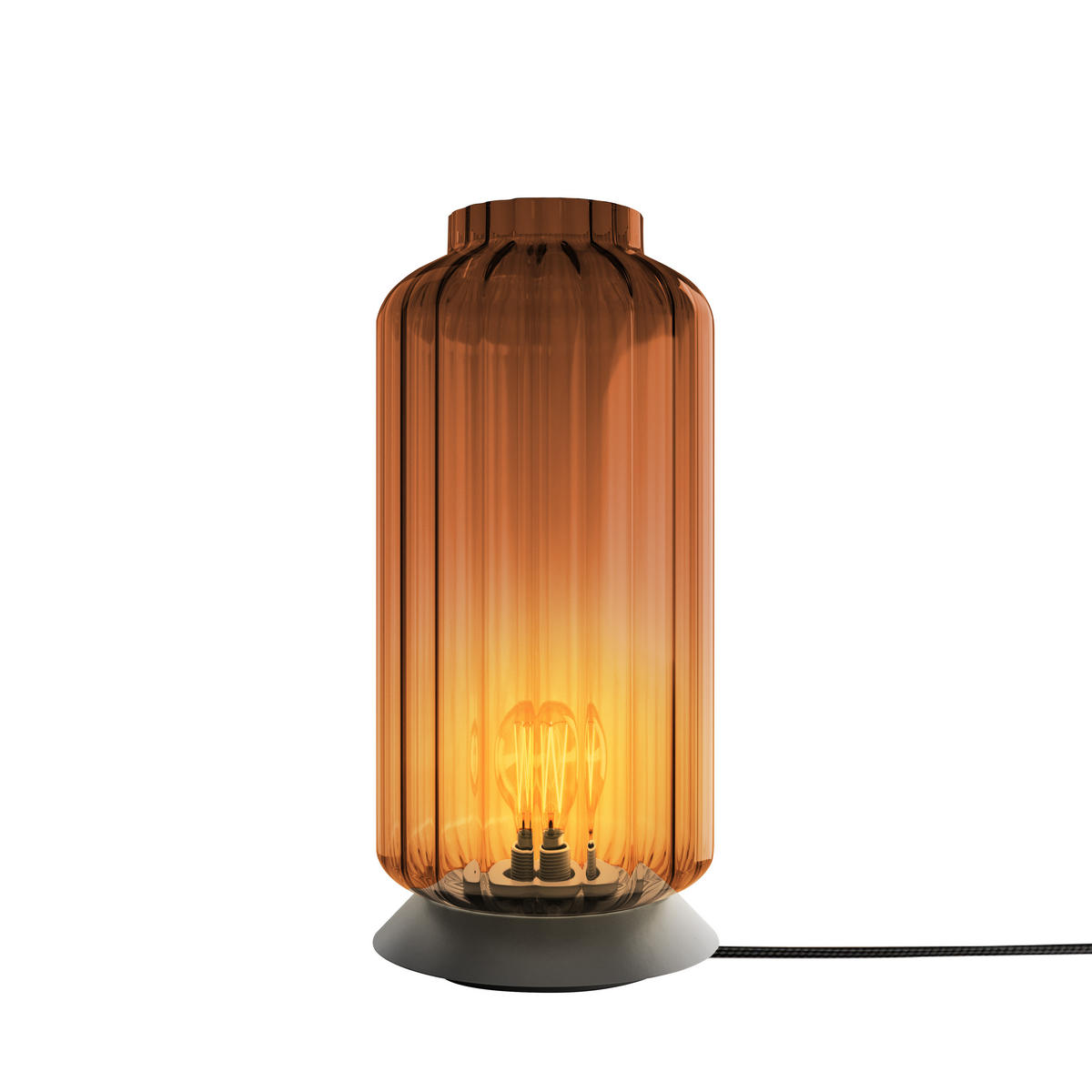 TISCHLAMPE Velo Braun Ø 18cm - Braun, Glas (18/18/36cm) - s.luce