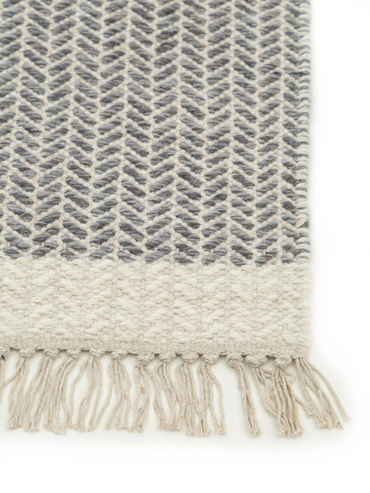 WOLLTEPPICH-LÄUFER Kim Grau 70x200 cm - Grau, Textil (70/200cm) - benuta Pure