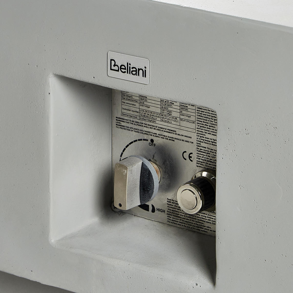 FEUERSTELLE Grau Hekla - Grau, Stein (88/32/88cm) - Beliani