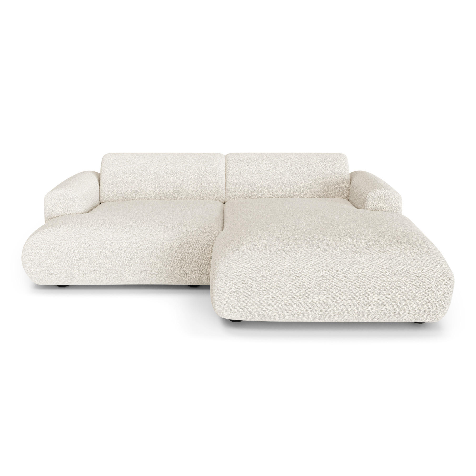 ECKSOFA RECHTS Bouclé-Stoff Creme 266cm - Creme, Textil (266/165cm) - Sia Home