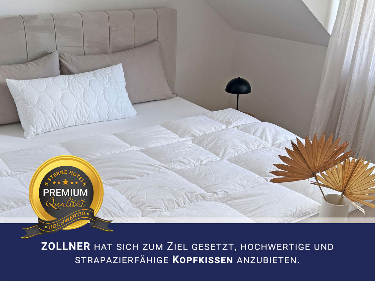 KOPFKISSEN, 40x80 cm, 100% Polyester-Hohlfaser Füllung - Weiß, Textil (40/80cm) - Zollner