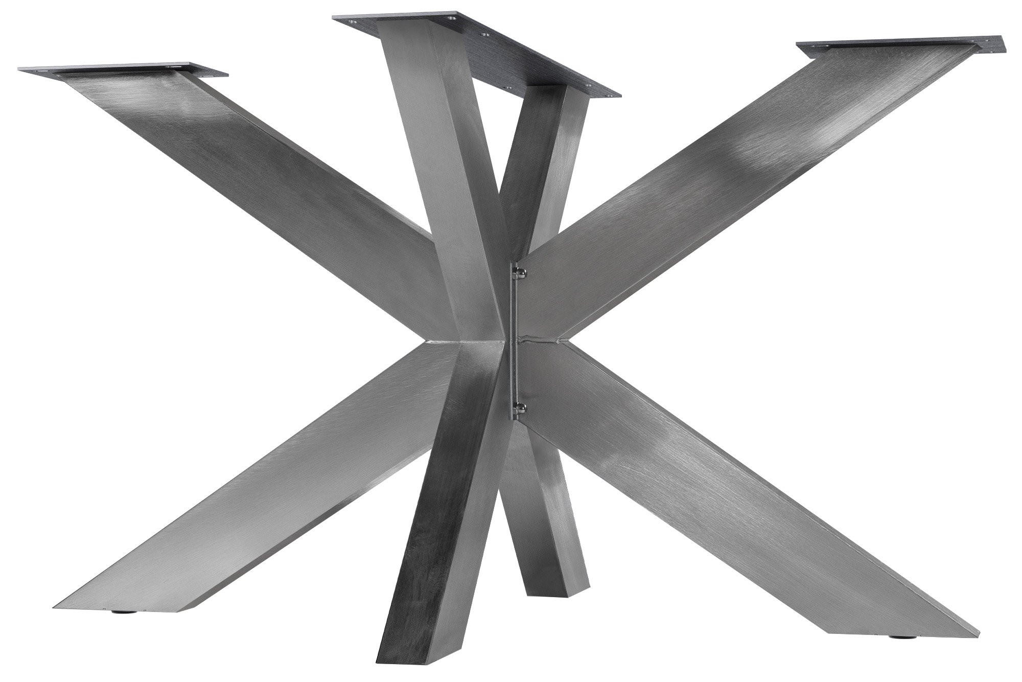 TISCHBEIN eckig 120/68/71 cm Edelstahl Edelstahl - Edelstahlfarben, Metall (120/71/68cm) - CLP