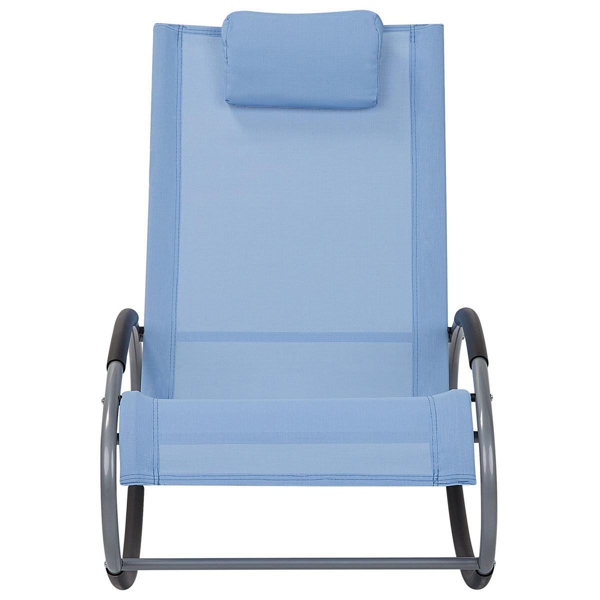 GARTENLIEGE Schaukelfunktion pastellblau Campo - Pastellblau, Textil (62/88/107cm) - Beliani