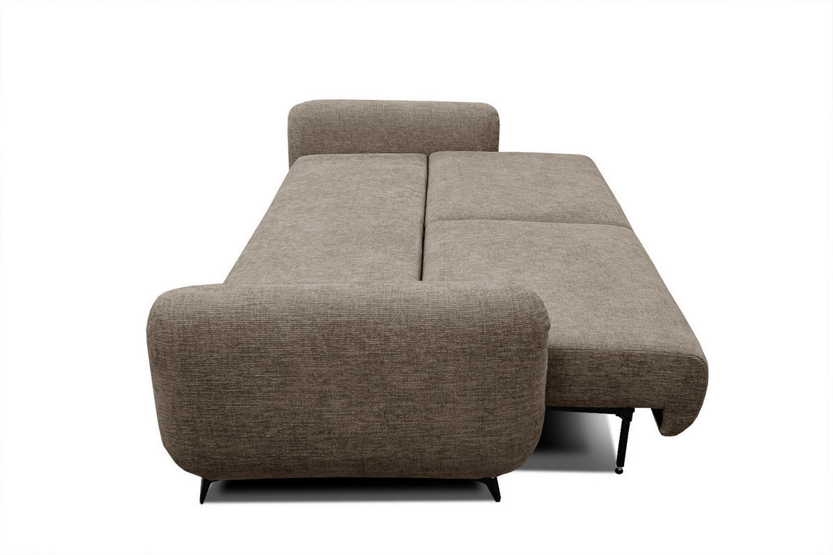 SOFA DRAKE 3-Sitzer mit Schlaffunktion, taupe - Taupe/Braun, Holz/Textil (232/90/107cm) - Courtois Laville