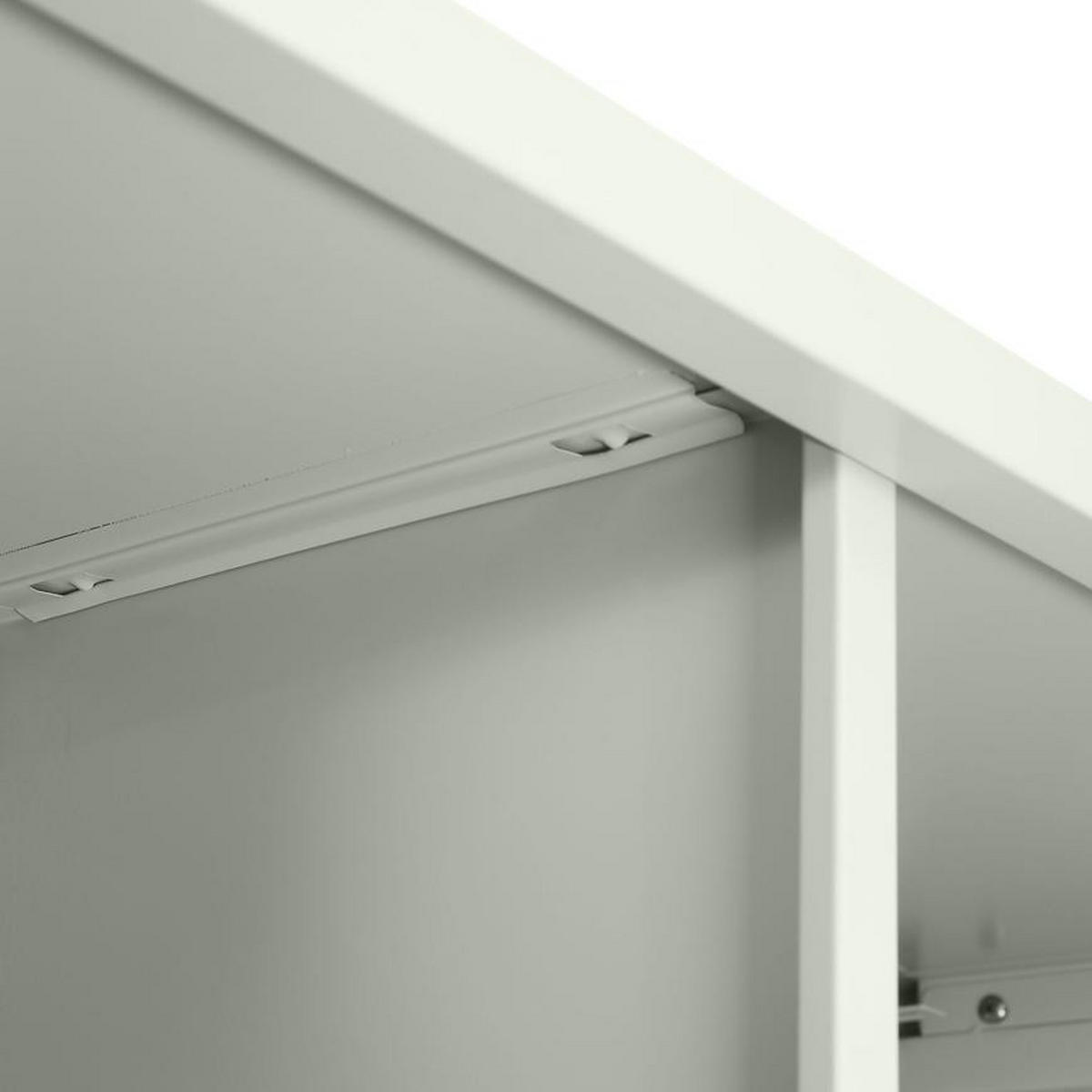 BÜCHERREGAL Metall H180cm 2 Türen 4 Fächer Salbeigrün und Geriffeltes Glas MILIE - Salbeigrün, Metall (35/180/80cm) - Sicaan