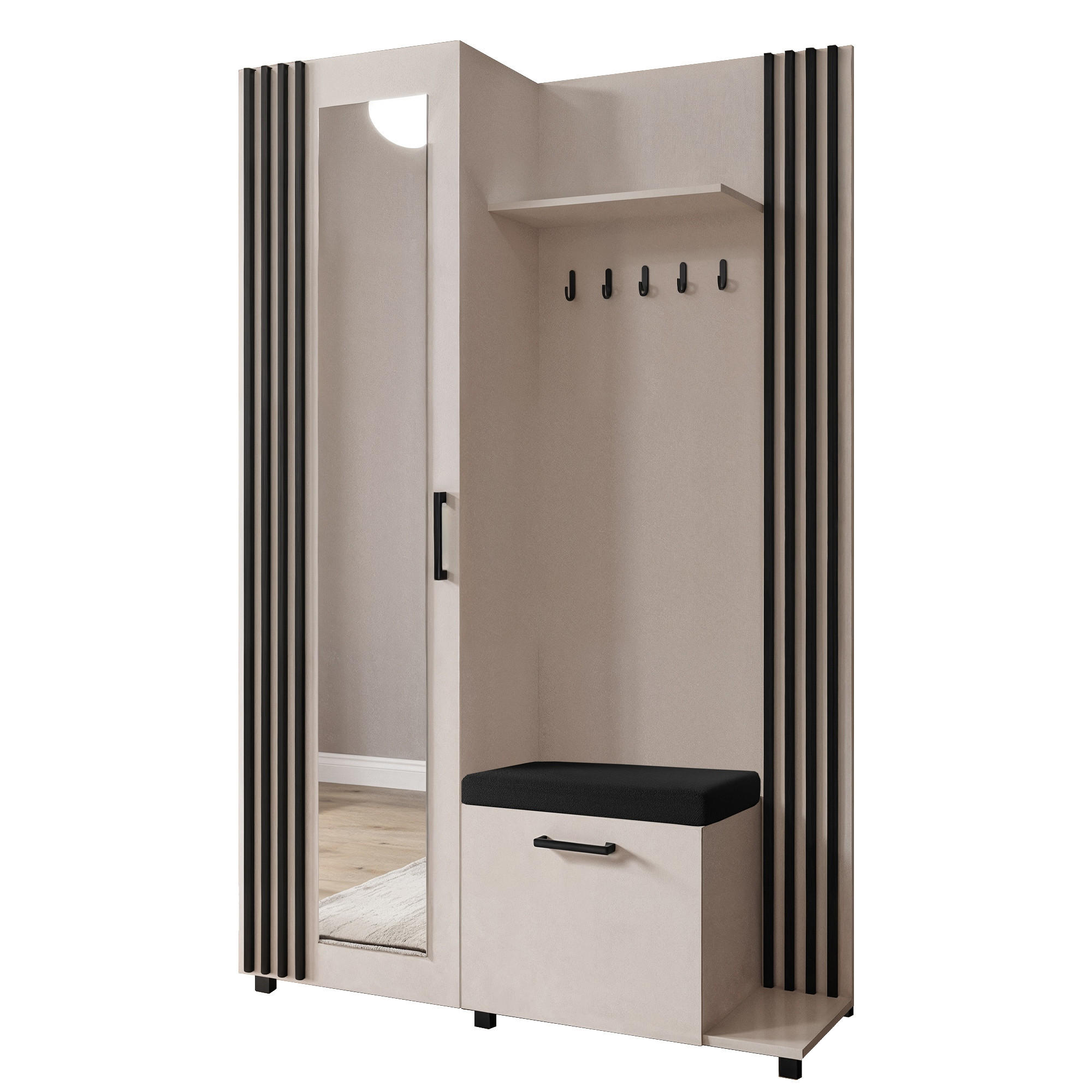 KS Home Concept Garderoben-Set Kaschmir 137x207x42 cm