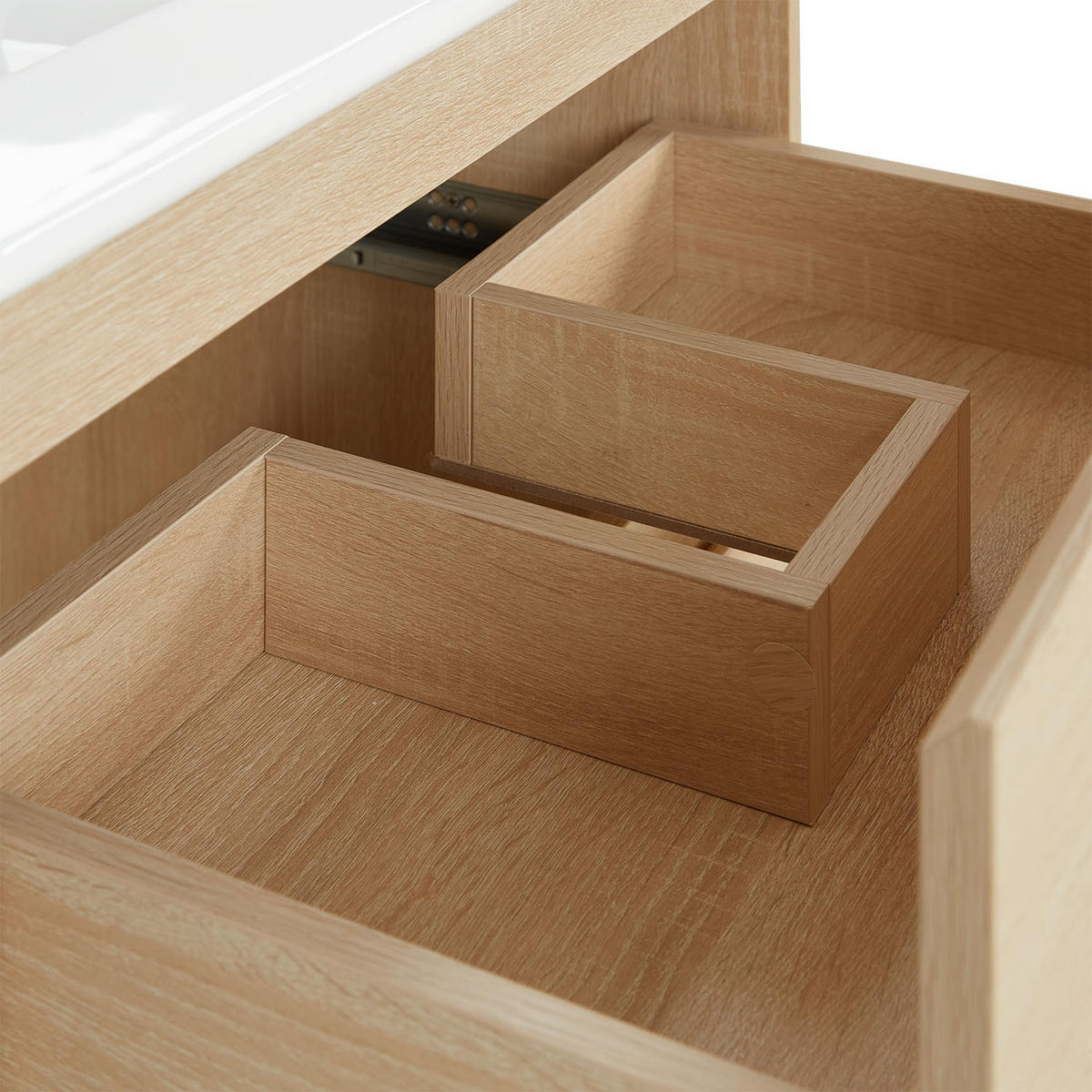 WASCHTISCHKOMBI 60 cm Eiche - Eichefarben, Holz/Keramik (61/54/47cm) - Homestyle4u