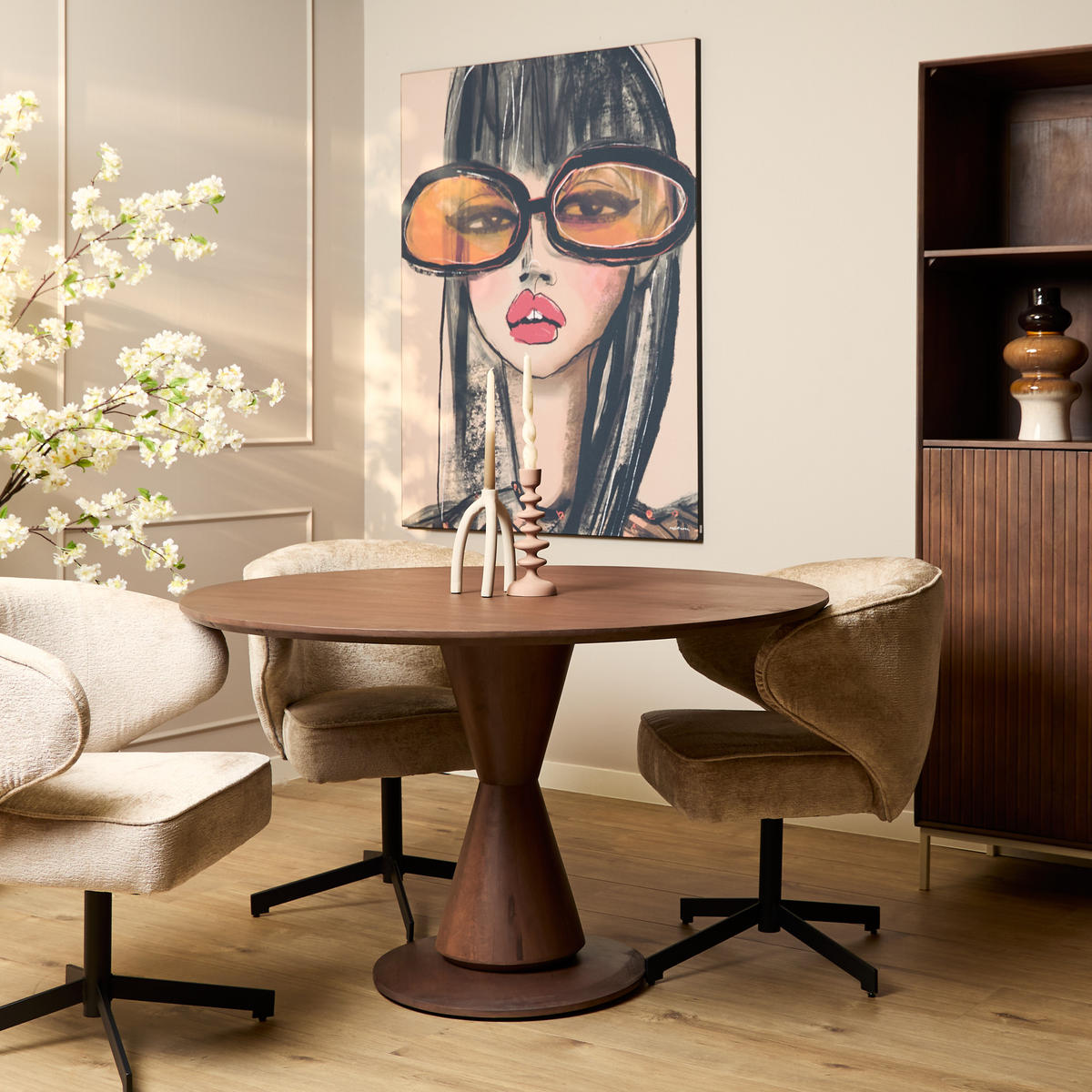 ESSTISCH Mali Walnuss | 150 cm | Rund Durchmesser 150 cm Braun - Braun, Holz (150/150/76cm) - Villa Möbel