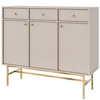 KOMMODE FLOREN, Creme/Gold - Creme, Holzwerkstoff/Metall (124.5/107.5/40.8cm) - KONSIMO®