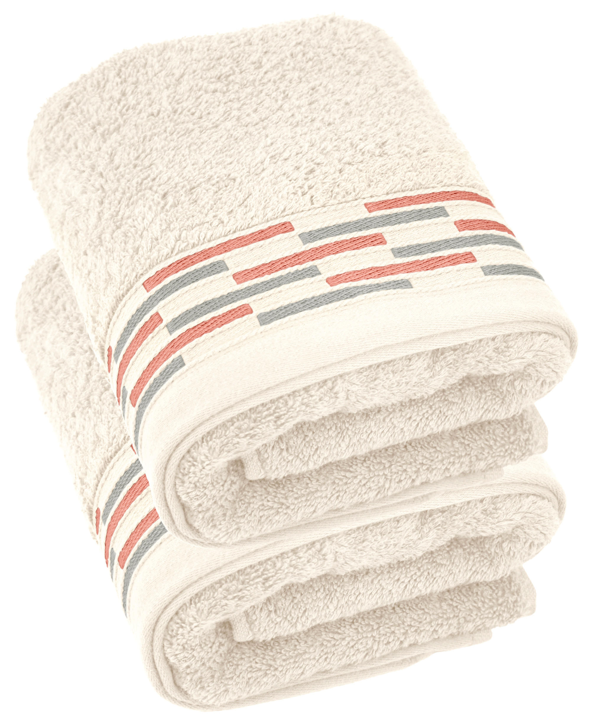 HANDTUCH Lugano Natur 2er 50x100 cm - Naturfarben, Textil (50/100cm) - Lashuma