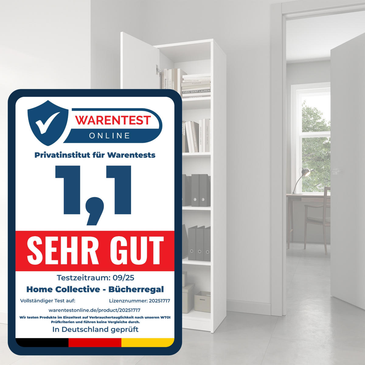 MEHRZWECKSCHRANK mit 4 Einlegeböden 50 cm Breite in weiß - Weiß, Holzwerkstoff (50/180/35cm) - Home Collective