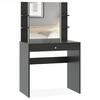 SCHMINKTISCH TILA, Schwarz - Schwarz, Holzwerkstoff (79.8/136/40cm) - KONSIMO®