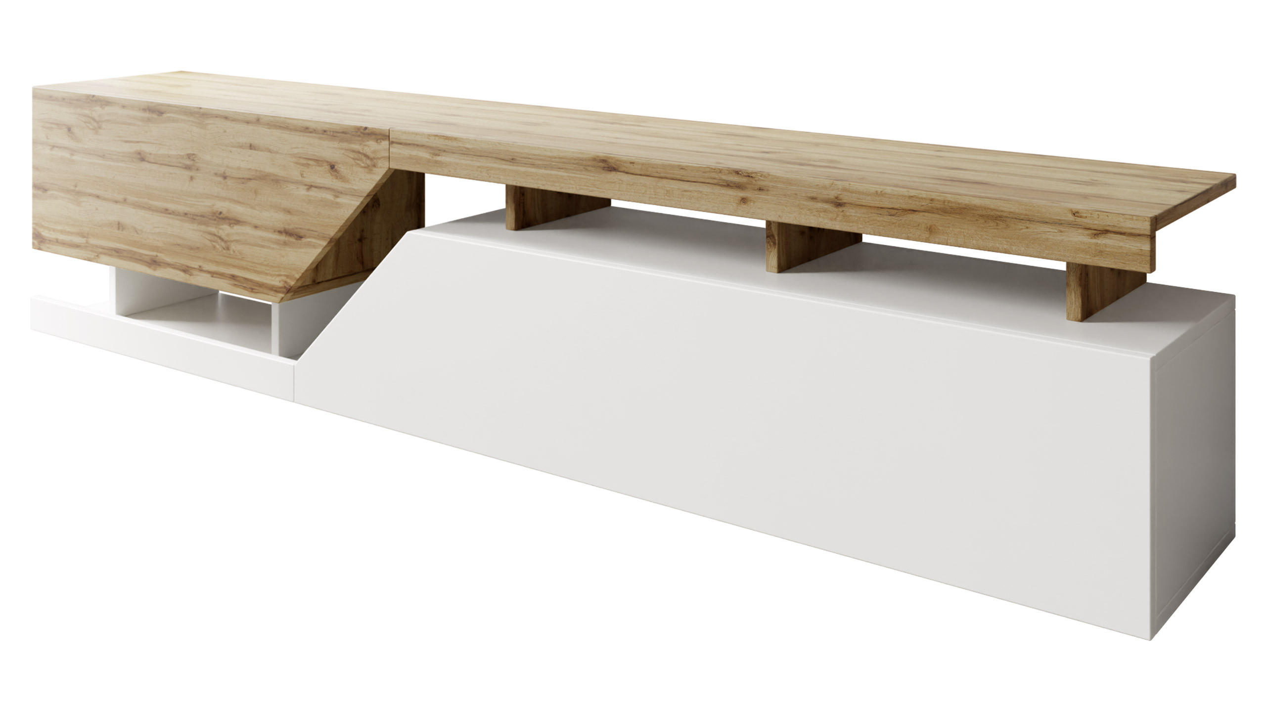 Mirjan24 Tv-Lowboard Weiß 200x47x35 cm