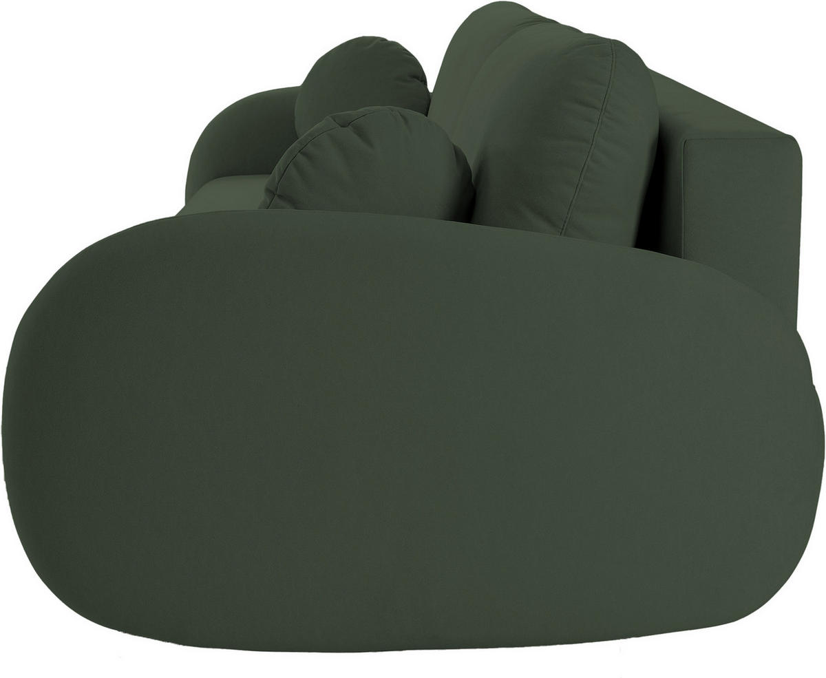 SCHLAFSOFA Bafra Olive Velours - Schwarz/Olivgrün, Holz/Textil (232/92/102cm) - Selsey