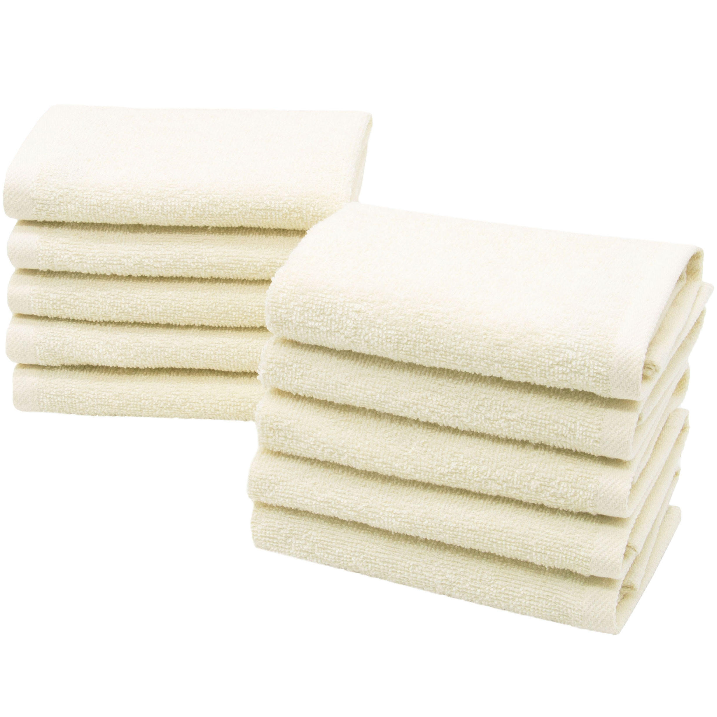 SEIFTÜCHER, 10er-Set, 30x30 cm, 100% Baumwolle, Weiß - Beige, Textil (30/30cm) - Zollner
