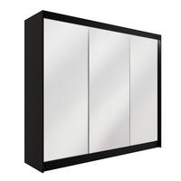 KLEIDERSCHRANK AMOHA mit LED - 250 cm - Schwarz - Schwarz, Holzwerkstoff (250/215/61cm) - ALTDECOR