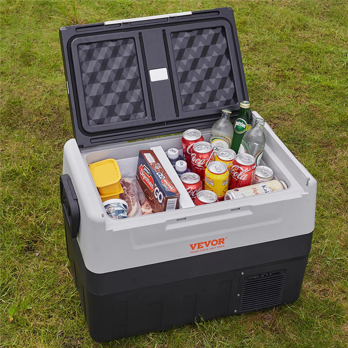 MINIKÜHLSCHRANK 45L Auto Kompressor Kühlbox Gefrierfach - Schwarz, Kunststoff (68/50/36cm) - Coonoor