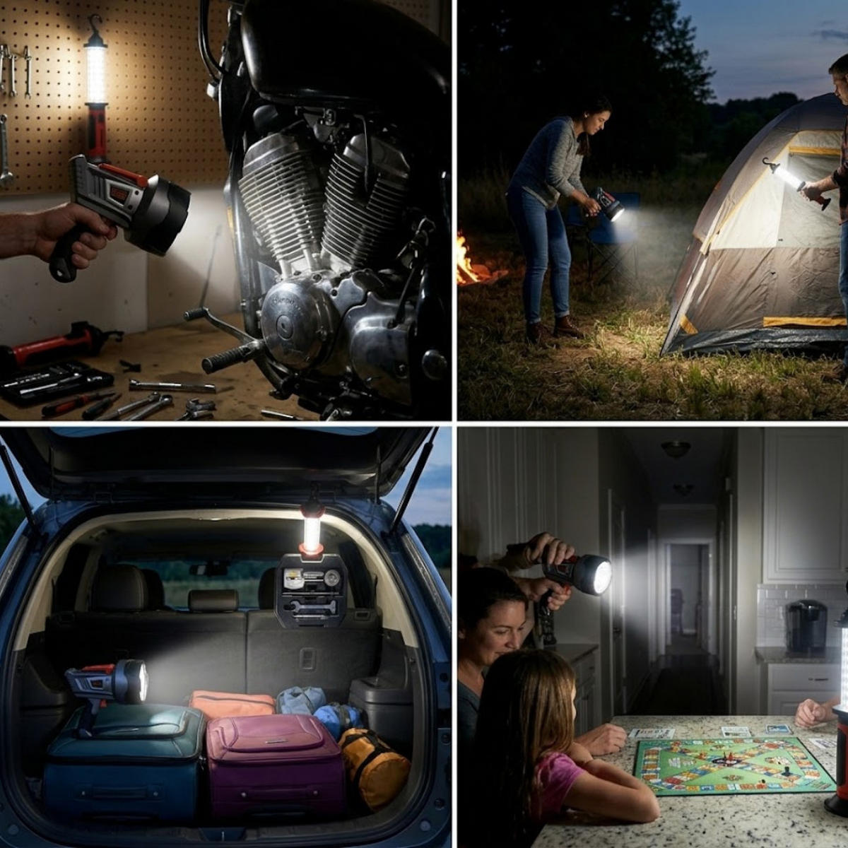 ARBEITSLEUCHTE Schwarz Rot 26 LED batteriebetrieben mit Haken - Schwarz/Orange, Kunststoff (13.5/7.6/15cm) - Black & Decker