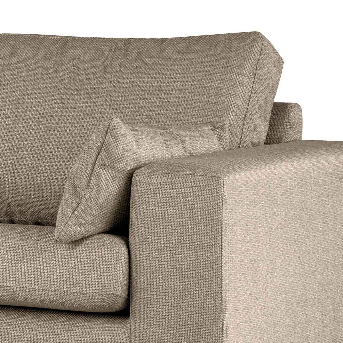 2-SITZER SOFA - Taupe/Eichefarben, Eichenholz/Textil (197/81/88cm) - home24