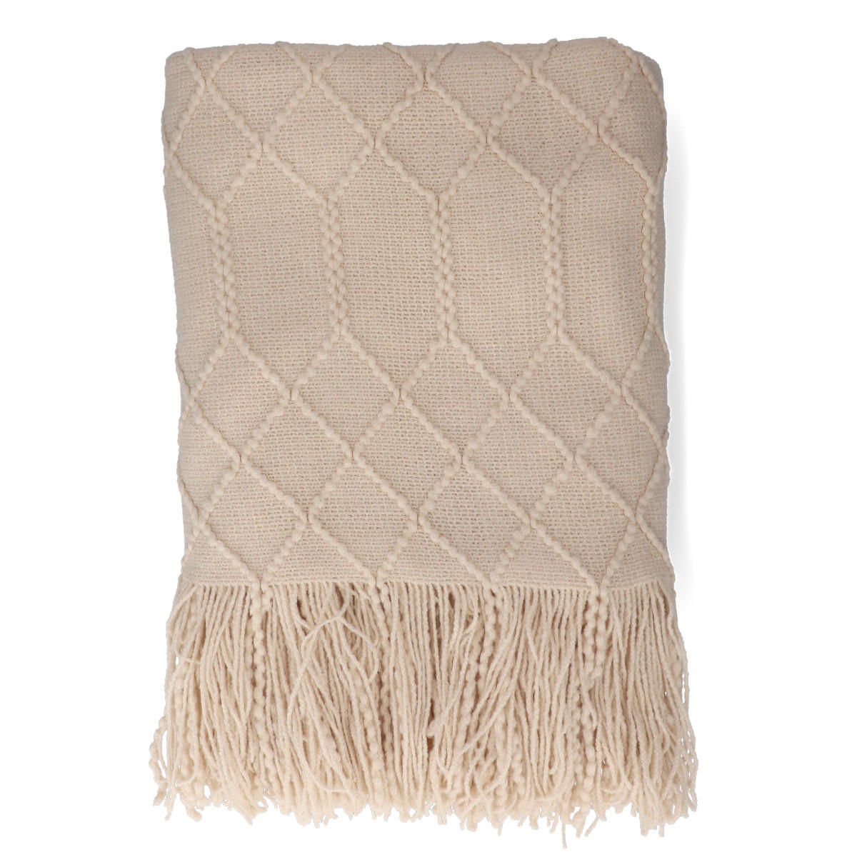 DECKE Loop beige 130/170 cm - Beige, Textil (130/170cm) - Homla