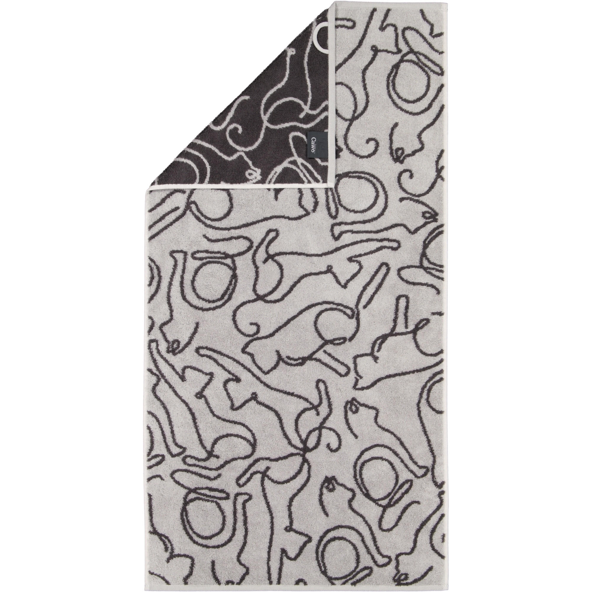 HANDTUCH CUTE CATS EDITION CATS 6264 PLATIN/BASALT - 70 - Grau, Textil (50/100cm) - Cawoe