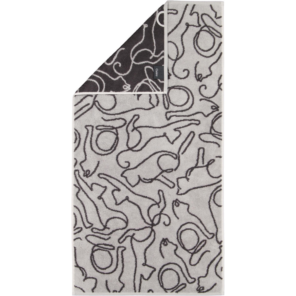 HANDTUCH CUTE CATS EDITION CATS 6264 PLATIN/BASALT - 70 - Grau, Textil (50/100cm) - Cawoe