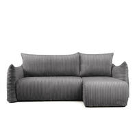 ECKSOFA Mailand Xs Mit Schlaffunktion - Dunkelgrau, Holzwerkstoff/Textil (226/154cm) - Fun Möbel