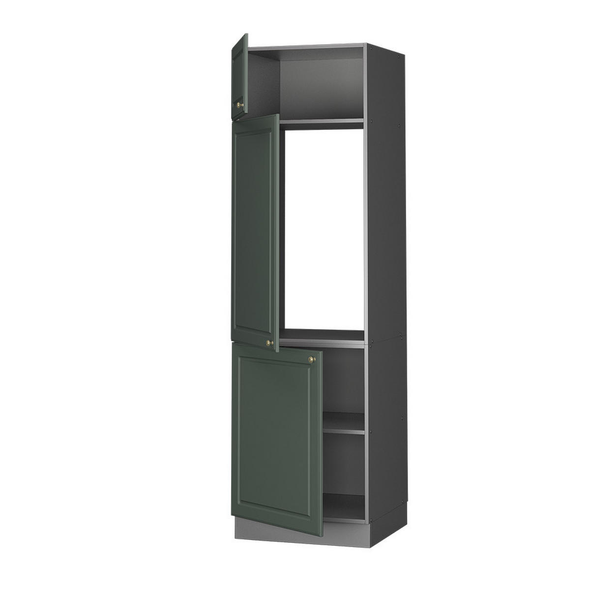 KÜCHENSCHRANK Fame-Line Grün-Gold Landhaus 60 cm - Anthrazit/Grün, Holzwerkstoff (60/206.8/58.1cm) - Vicco