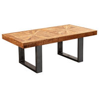 COUCHTISCH Mangoholz in Rustikalem Stil mit Metallbeinen, Maße 105x40x55 cm, Traglast 50 kg - Anthrazit/Braun, Holz/Metall (55/105/40cm) - KADIMA DESIGN
